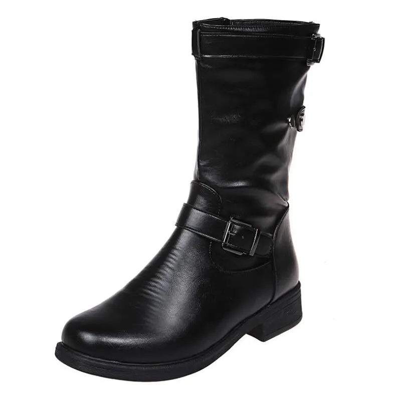 Avelyne Mid-Calf Boots with Cushioned Footbed - Black