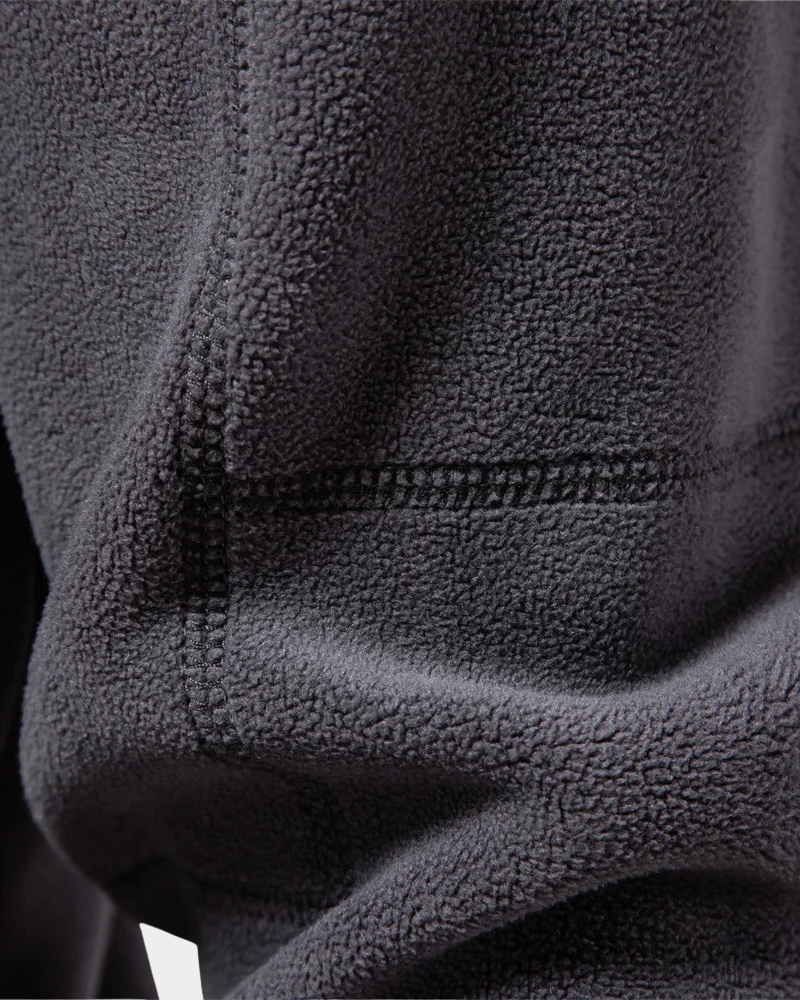 Danny Men's Fleece Pullover with Zip Collar and Straight Body - Dark Gray