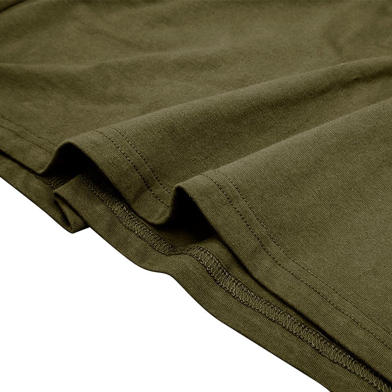 Drayce Men's Long Sleeve Polo Shirt with Close Collar - Army Green