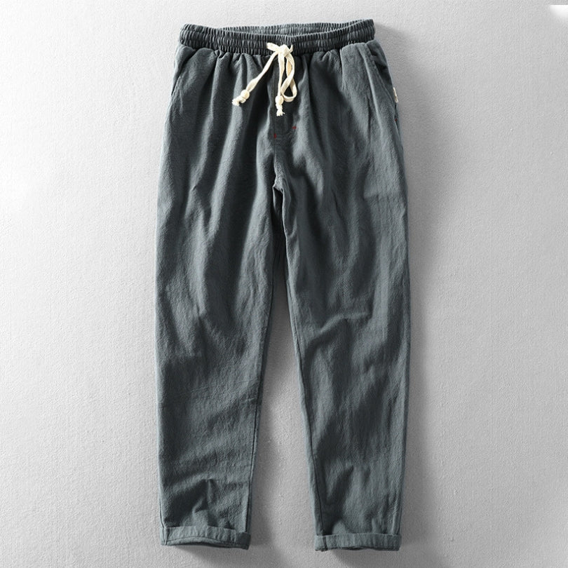Gavin Men's Relaxed Trousers with Straight Leg - Charcoal