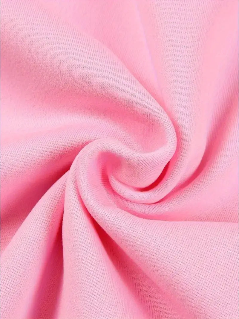Karis Crew Neck Sweatshirt with Ribbed Trim and Straight Body - Pink