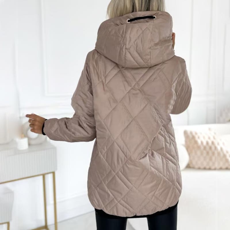 Marcela Hooded Puffer Jacket with Front Pockets - Pink