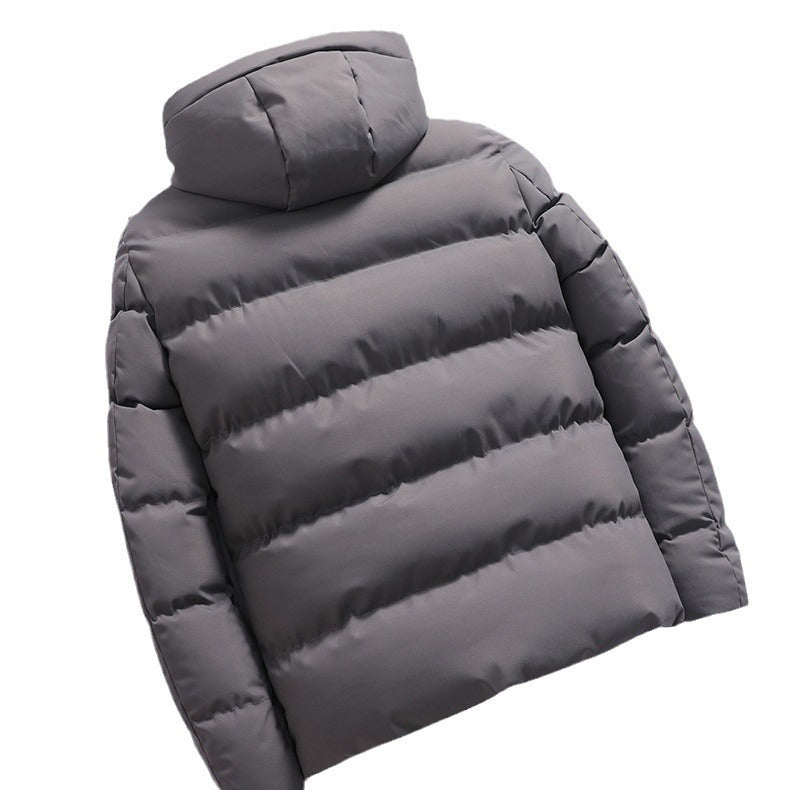 Ottmar Men's Puffer Jacket with Fixed Hood and Full Zip - Gray