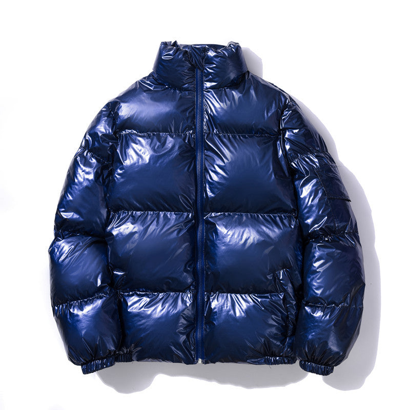 Torsten Men's Oversized Puffer Jacket with Stand Collar - Blue
