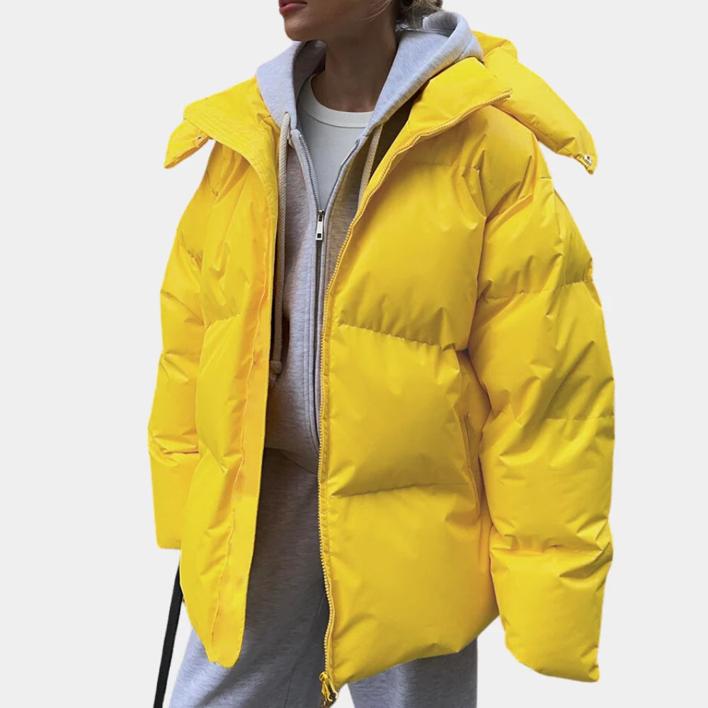 Women’s Black Quilted Puffer Jacket Lightweight Design with Hood 3