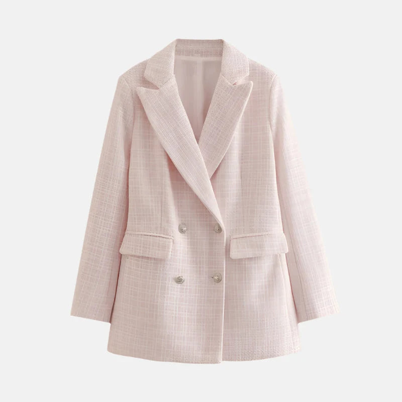 Women’s Tweed Blazer Double-Breasted Tailored Fit 2
