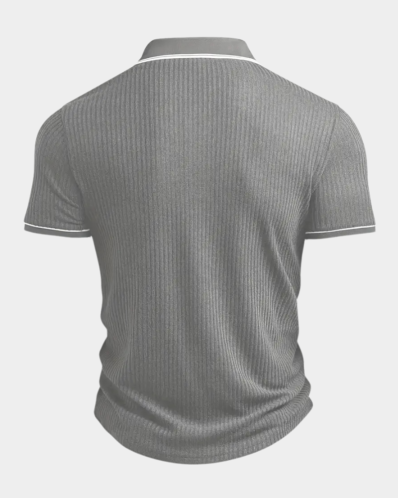 Amillo Men's Classic Polo Shirt with Two-Button Placket - Gray