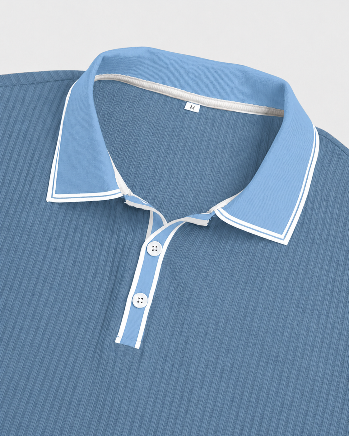 Amillo Men's Classic Polo Shirt with Two-Button Placket - Light Blue