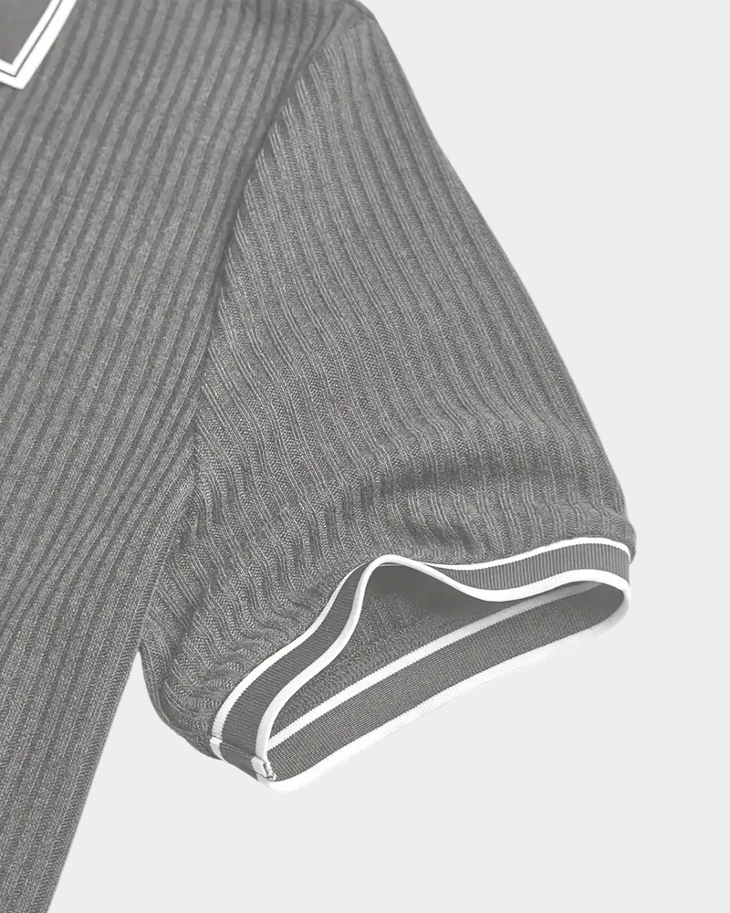 Amillo Men's Classic Polo Shirt with Two-Button Placket - Gray