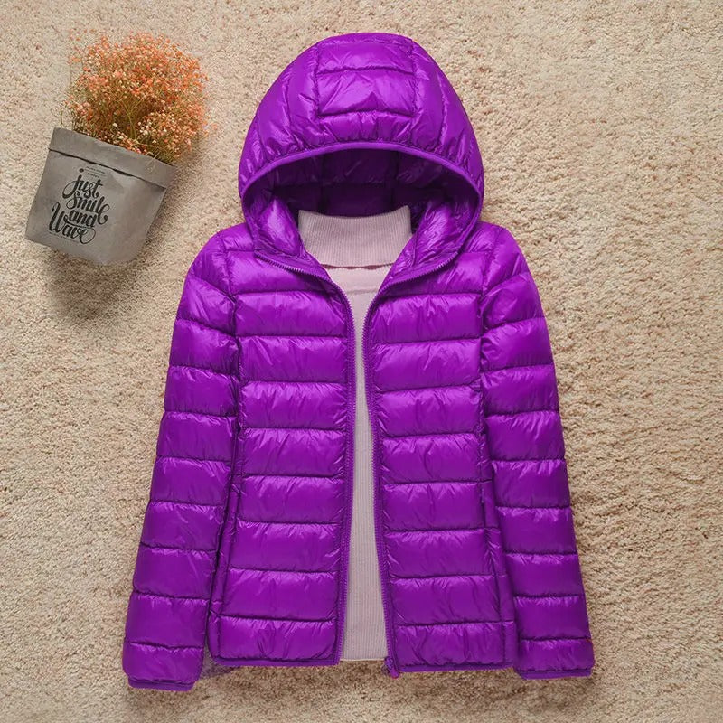 Carlo Lightweight Puffer Jacket with Fixed Hood - Lilac