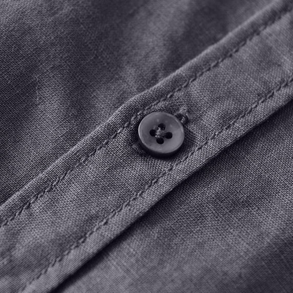 Clark Men's Long Sleeve Button-Down Shirt with Button Collar - Dark Gray