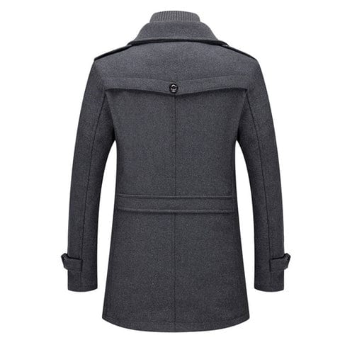 Dannie Men's Lined Winter Coat with Layered Collar - Gray