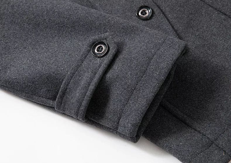 Dannie Men's Lined Winter Coat with Layered Collar - Gray