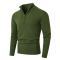 Eckhard Men's Half-Zip Sweater with Stand Collar - Army Green