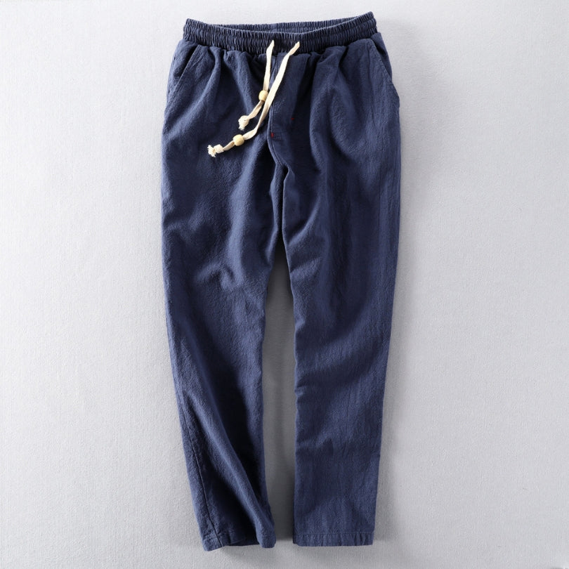 Gavin Men's Relaxed Trousers with Straight Leg - Blue