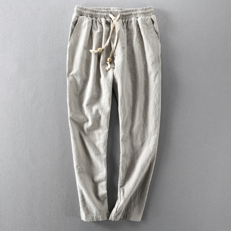Gavin Men's Relaxed Trousers with Straight Leg - Gray