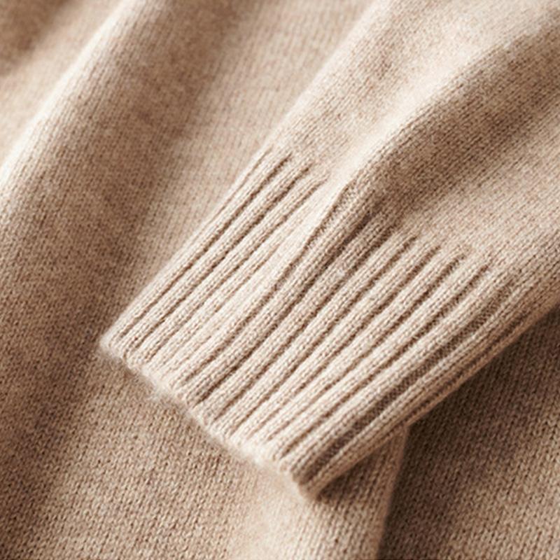 Harris Men's Quarter Zip Sweater with Straight Hem - Beige