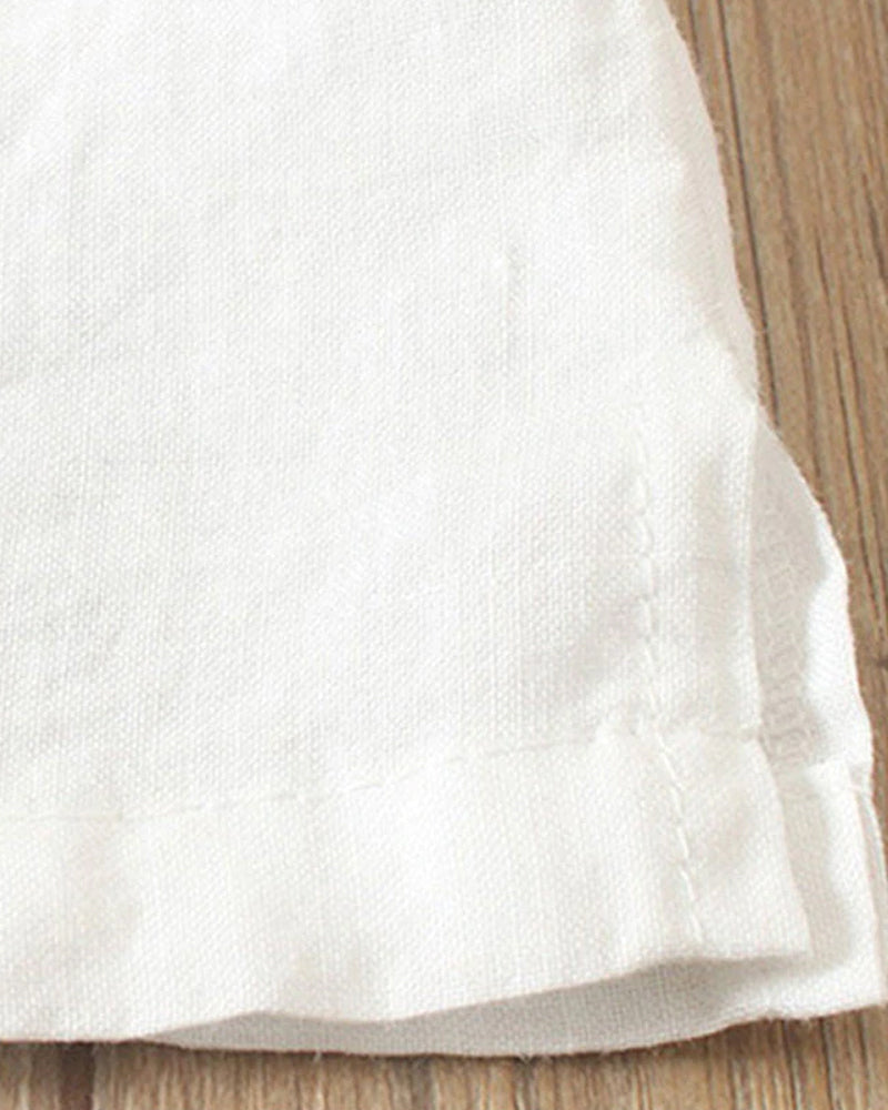 Kellie Asymmetric Button Blouse with Loose Body - White