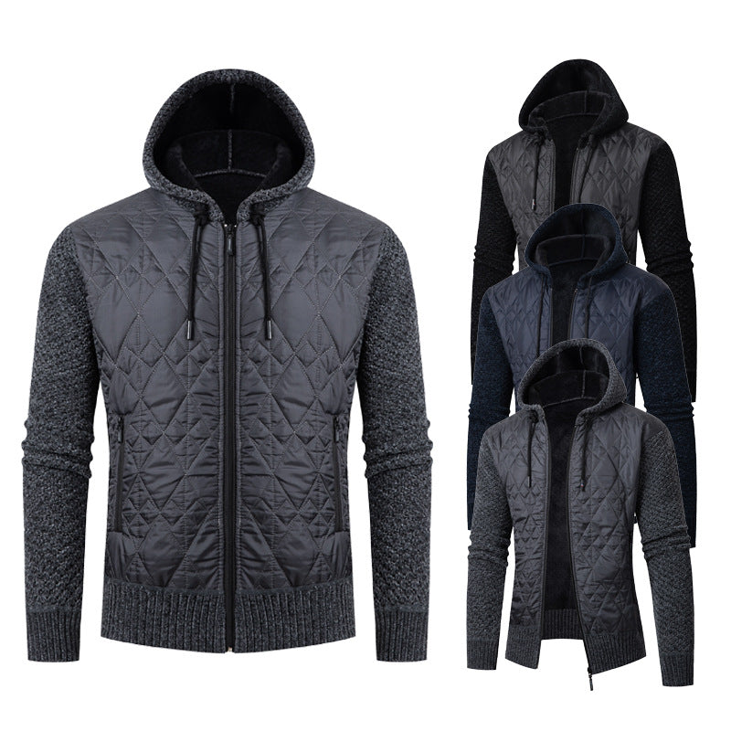 Konstantin Men's Hooded Jacket with Quilted Front