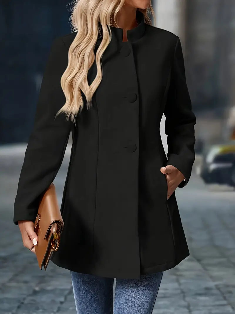 Malia Classic Tailored Jacket with Waist Seam - Black