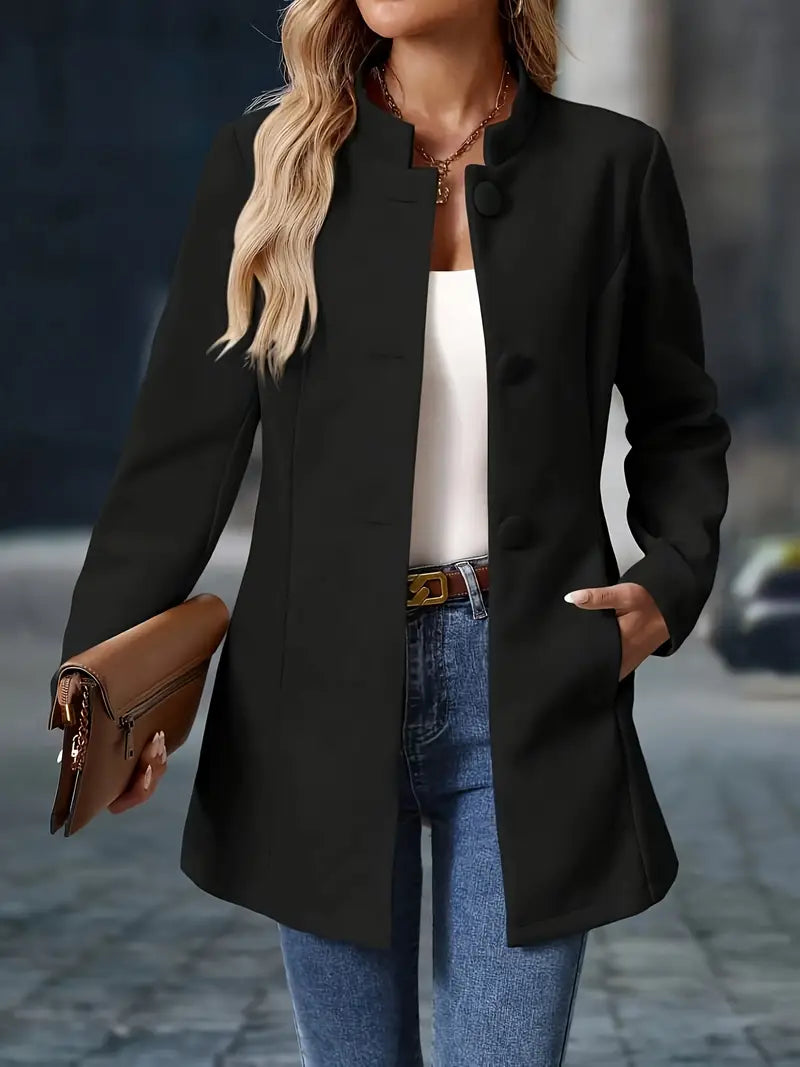Malia Classic Tailored Jacket with Waist Seam - Black