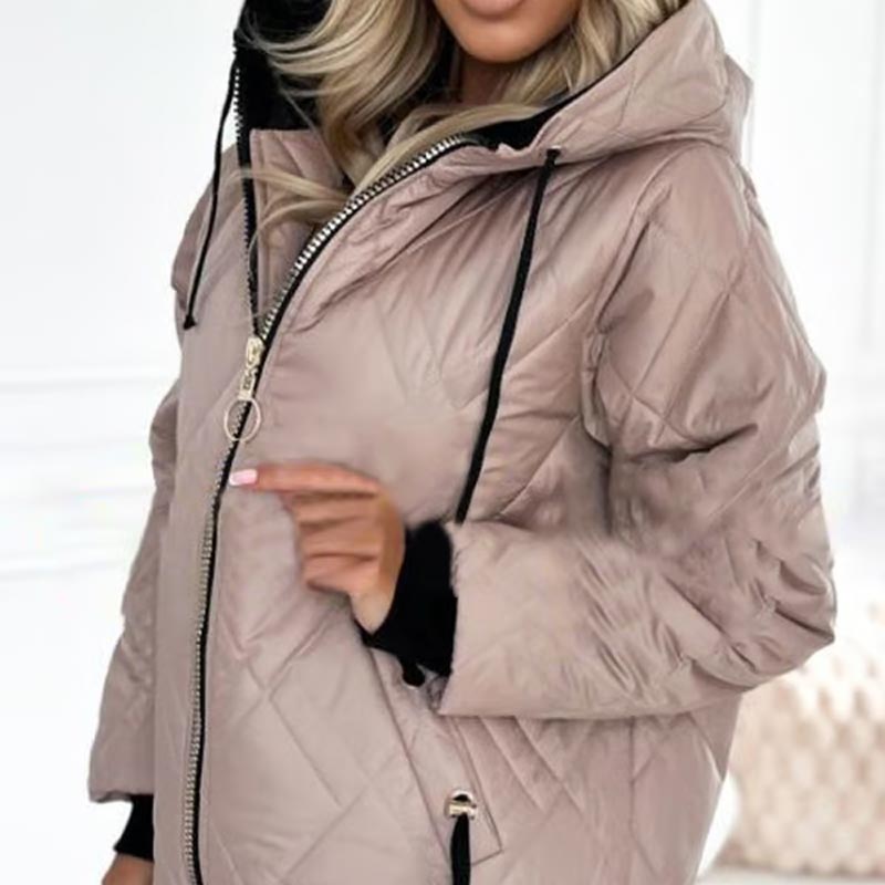 Marcela Hooded Puffer Jacket with Front Pockets - Pink