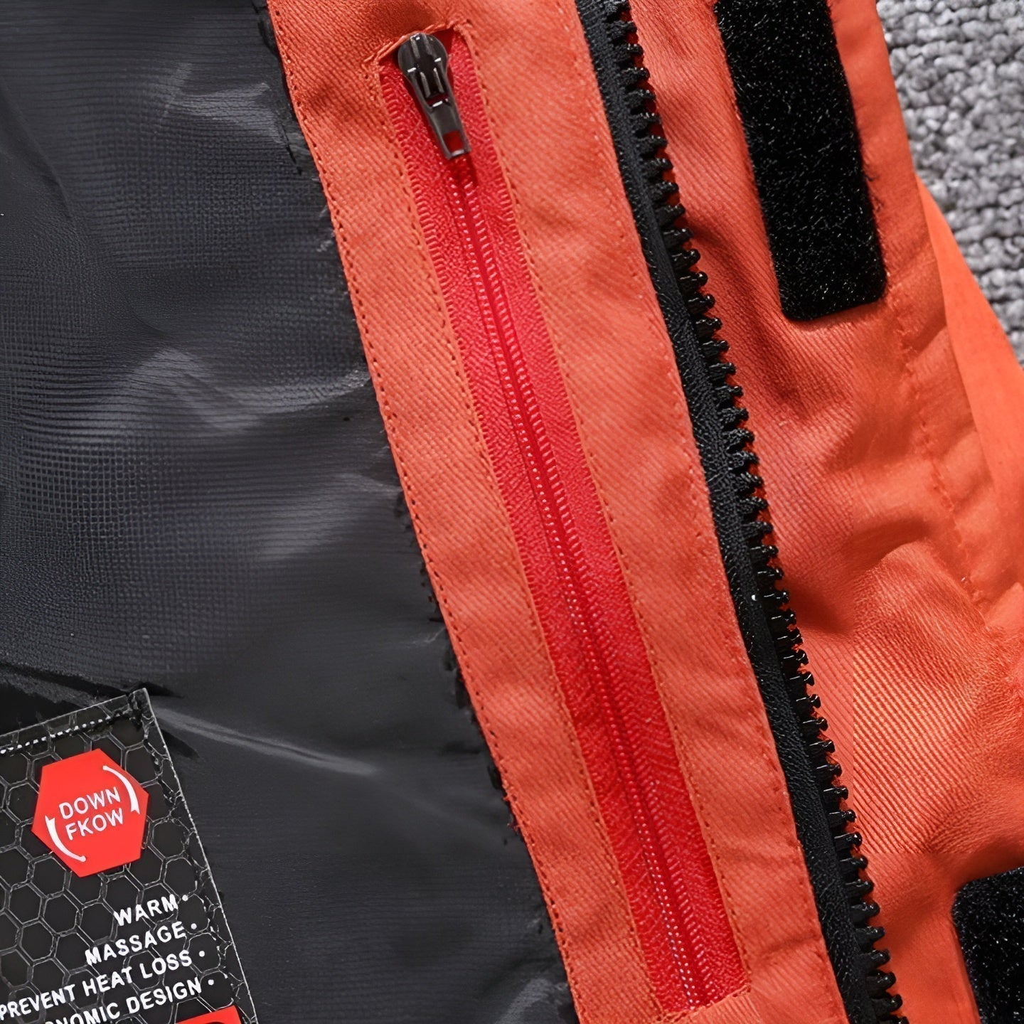 Marcelio Men's Puffer Jacket with Multi-Pocket Front - Orange