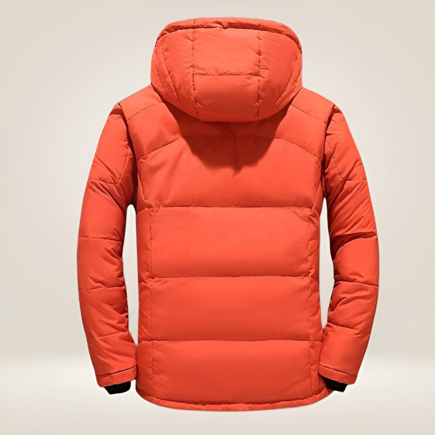 Marcelio Men's Puffer Jacket with Multi-Pocket Front - Orange