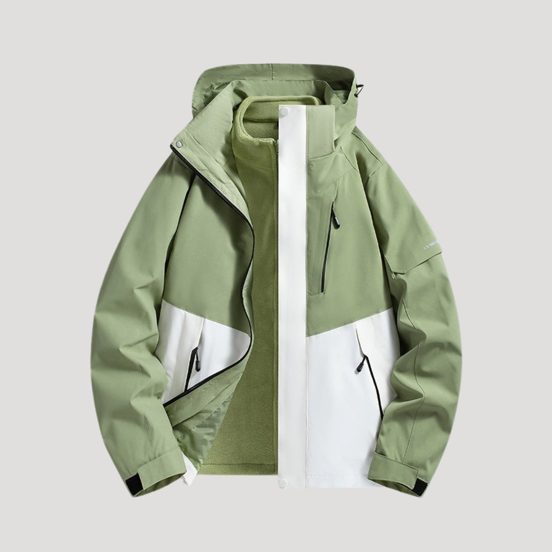Petra Hooded Jacket with Zip Pockets and Drawcord Hem - Green