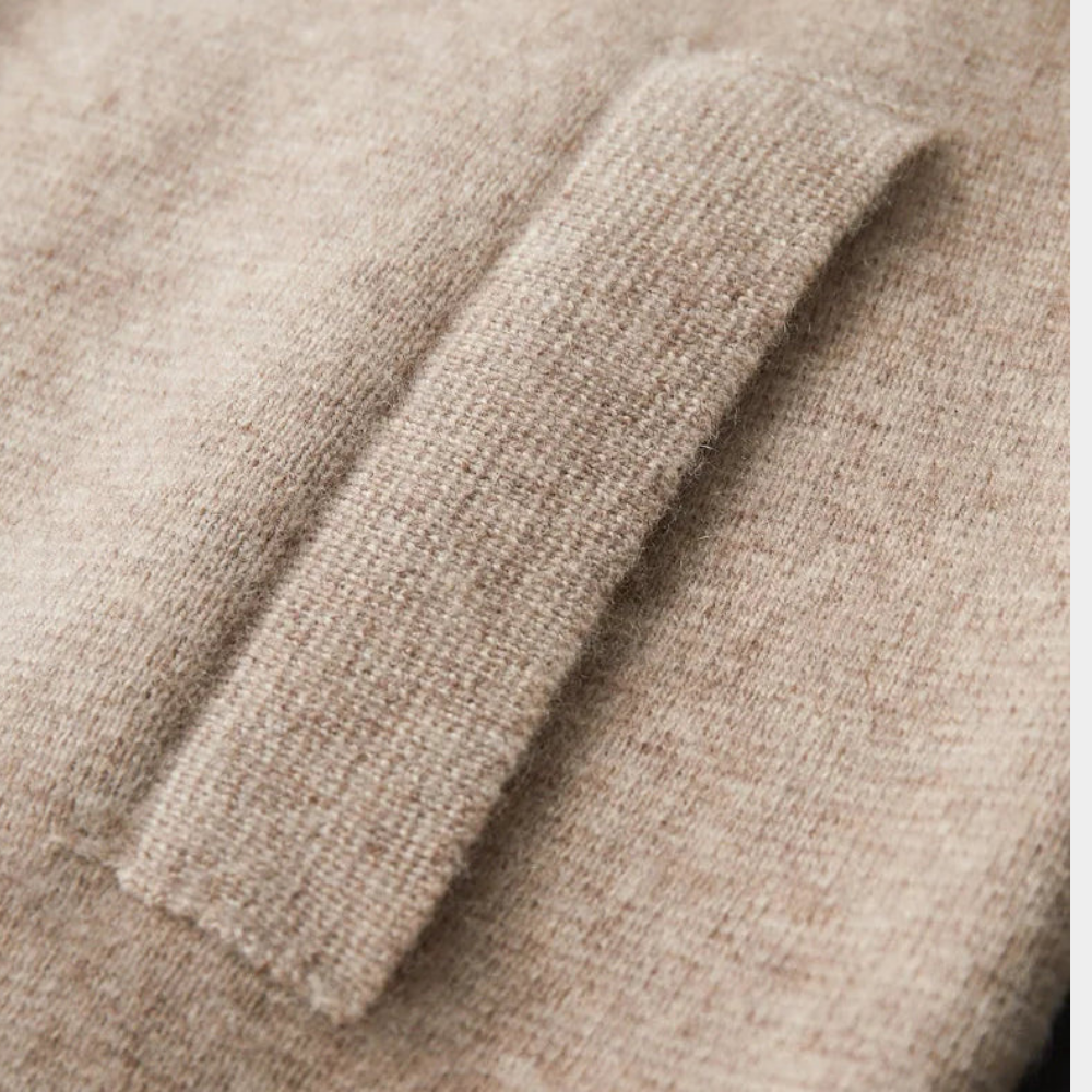 Rafelio Men's Zip Cardigan with Stand Collar and Ribbed Trim