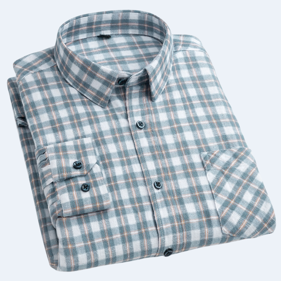 Raiver Men's Plaid Flannel Shirt with Chest Pocket