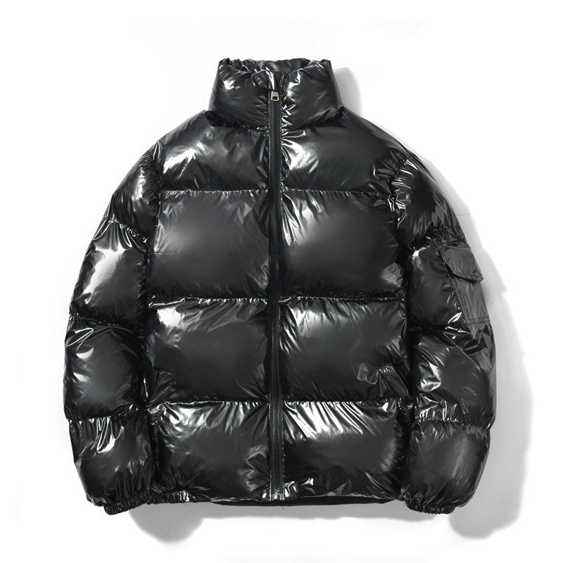 Torsten Men's Oversized Puffer Jacket with Stand Collar - Black