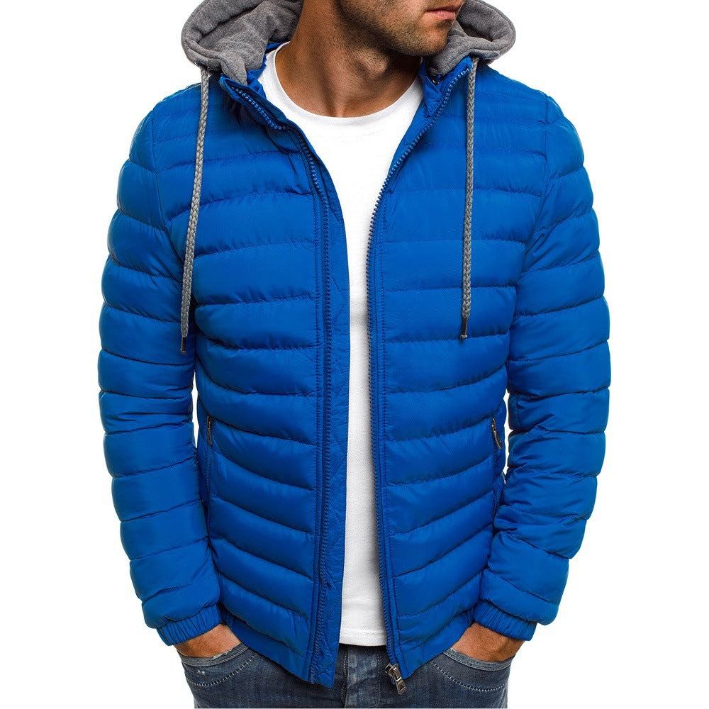 Wendel Men's Lightweight Puffer Jacket with Narrow Channels - Royal Blue