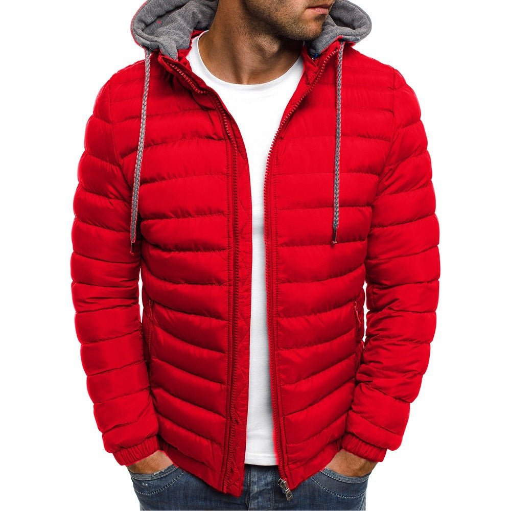 Wendel Men's Lightweight Puffer Jacket with Narrow Channels - Red