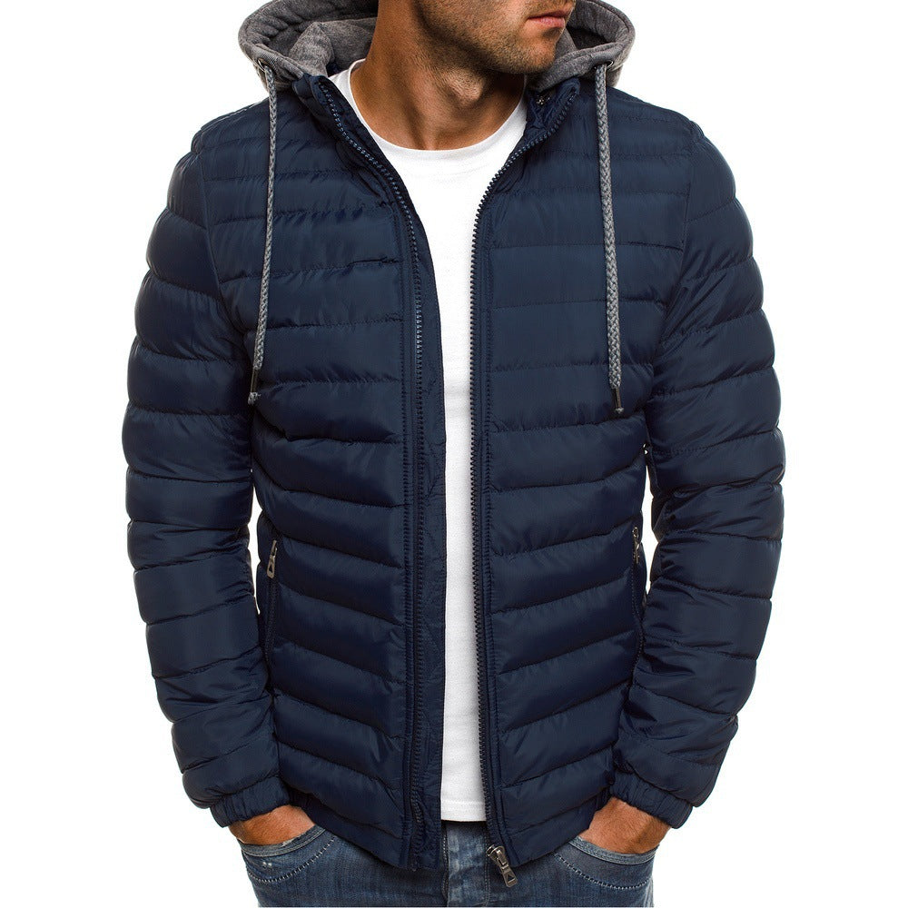 Wendel Men's Lightweight Puffer Jacket with Narrow Channels - Navy